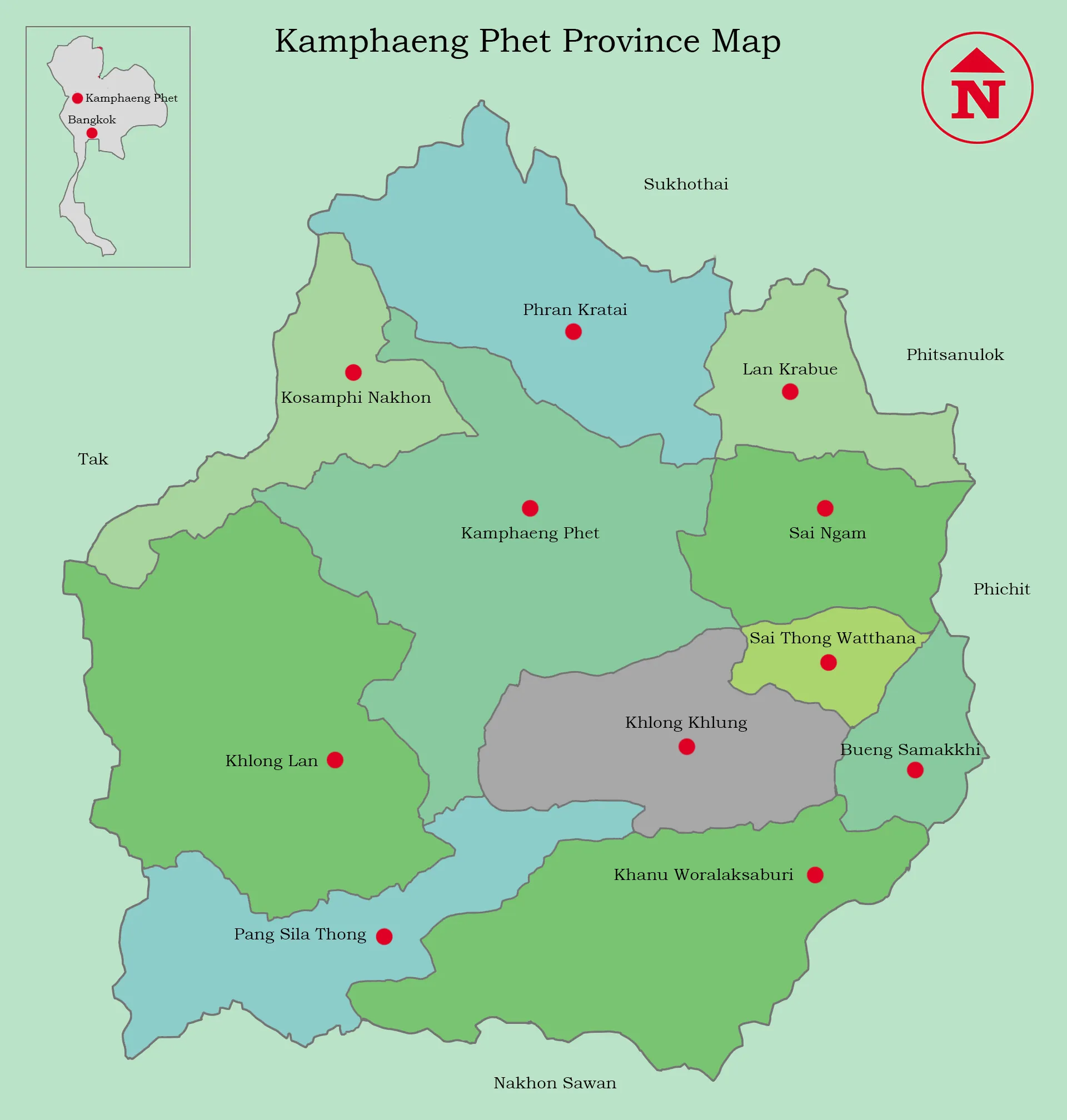 Kamphaeng Phet Province Map