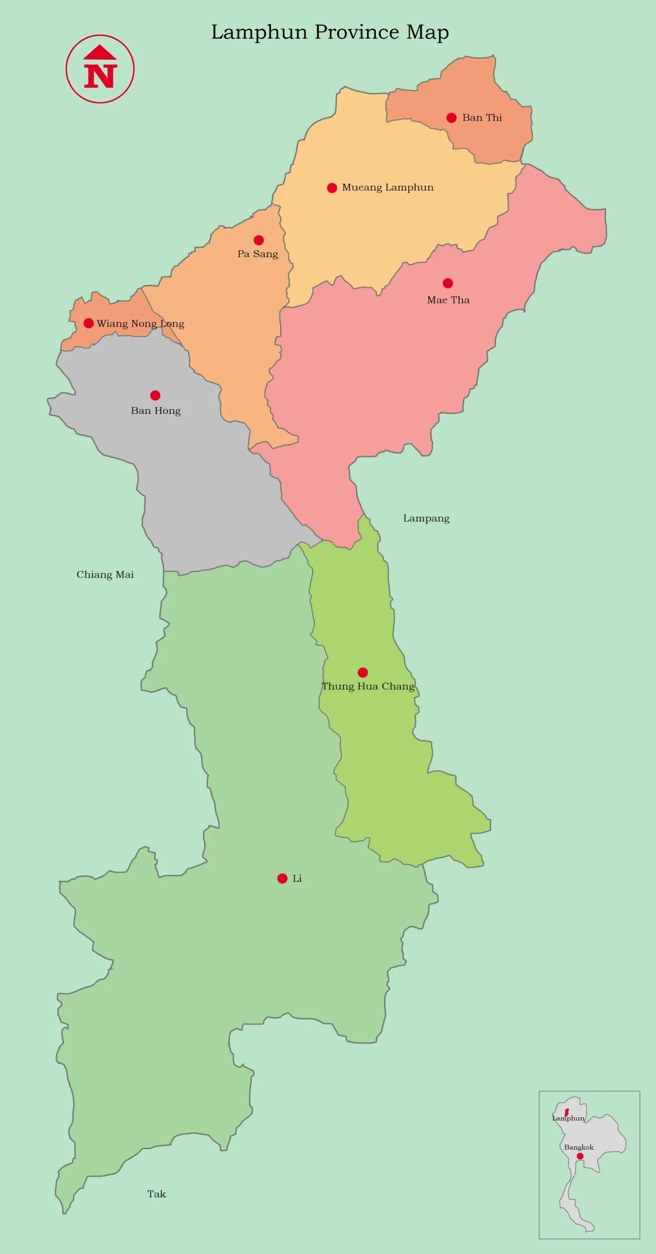 Lamphun Province Map