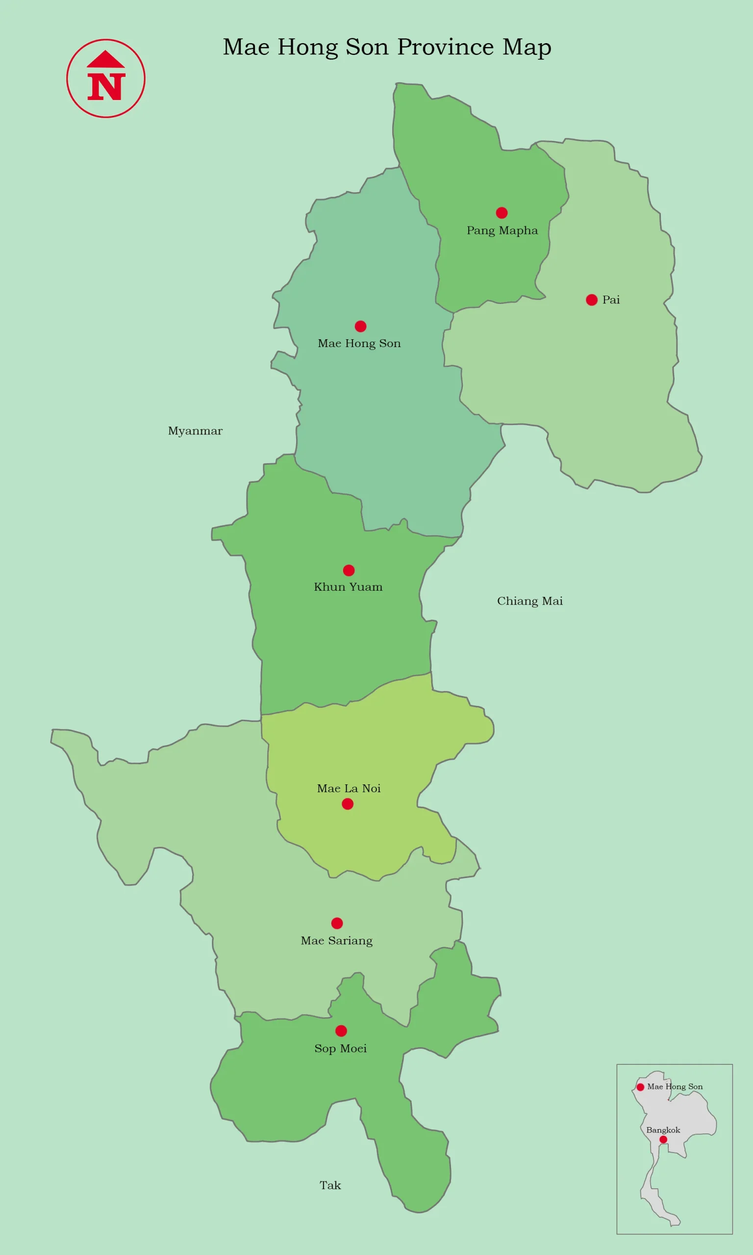 Mae Hong Son Province Map