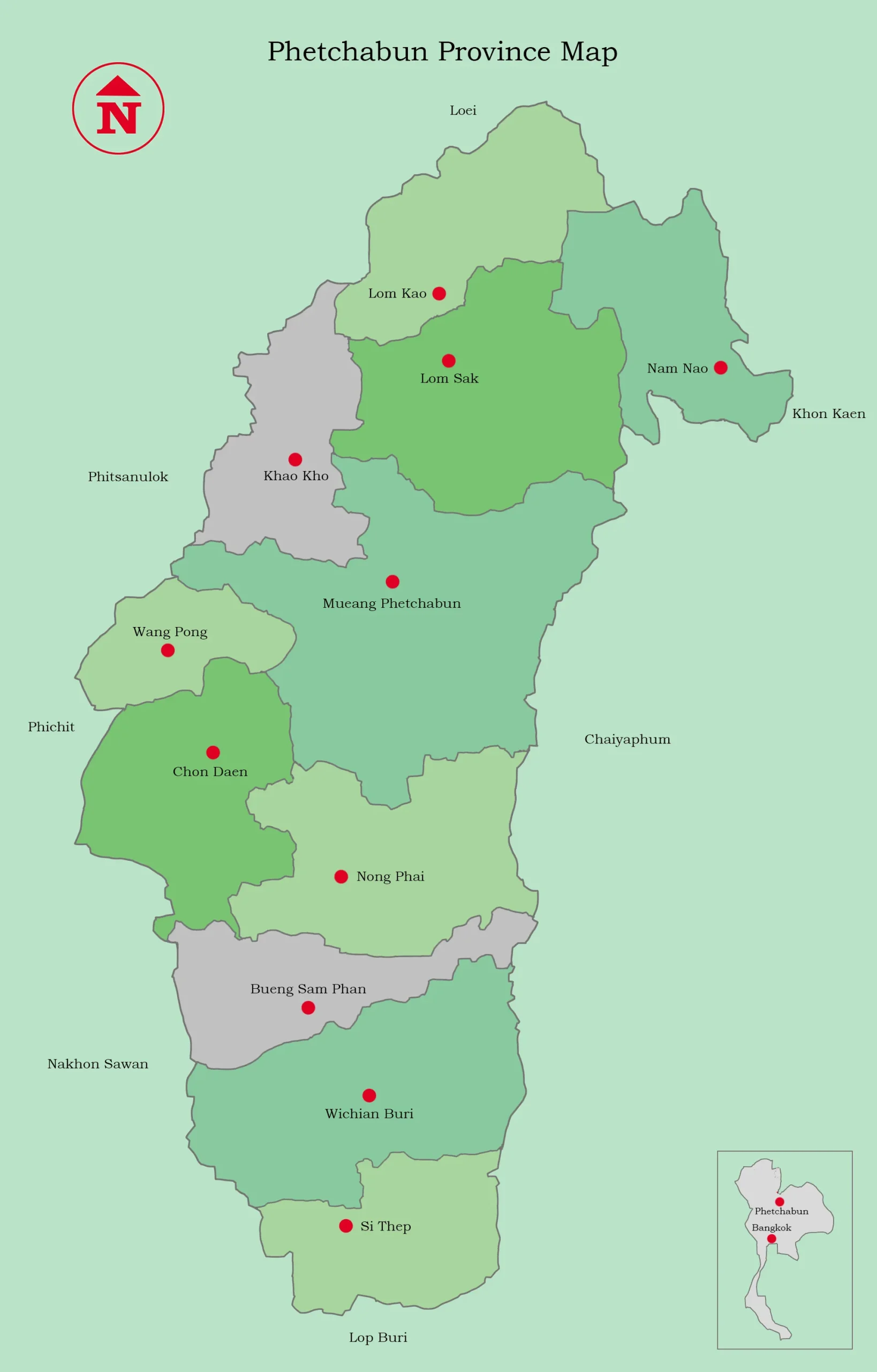 Phetchabun Province Map