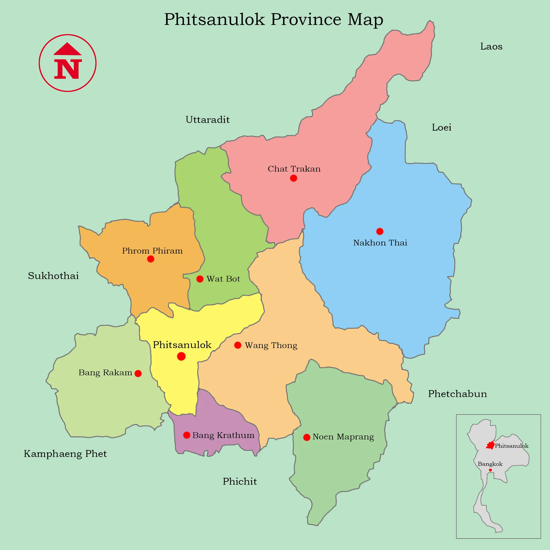 Phitsanulok Province Map
