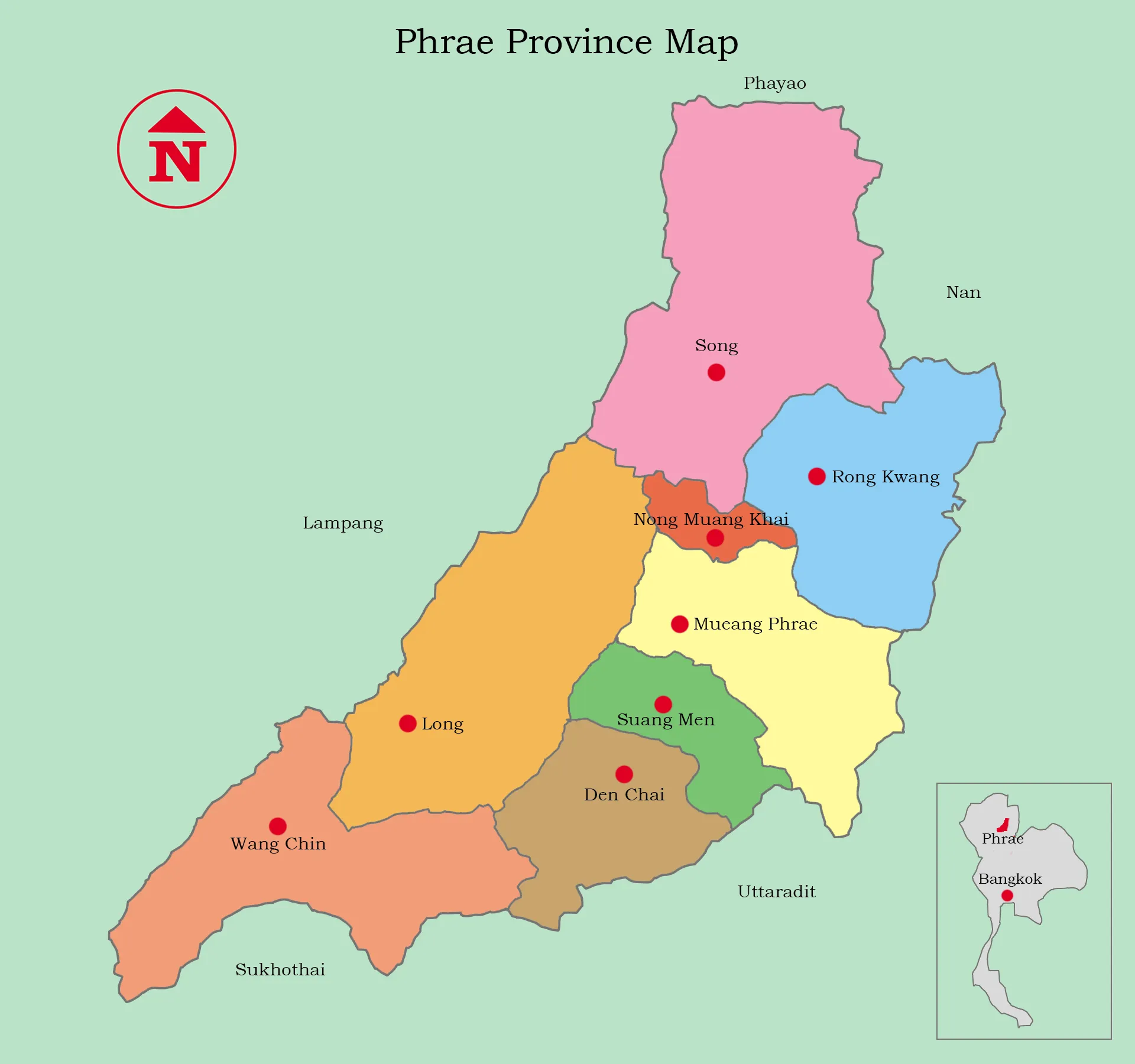 Phrae Province Map