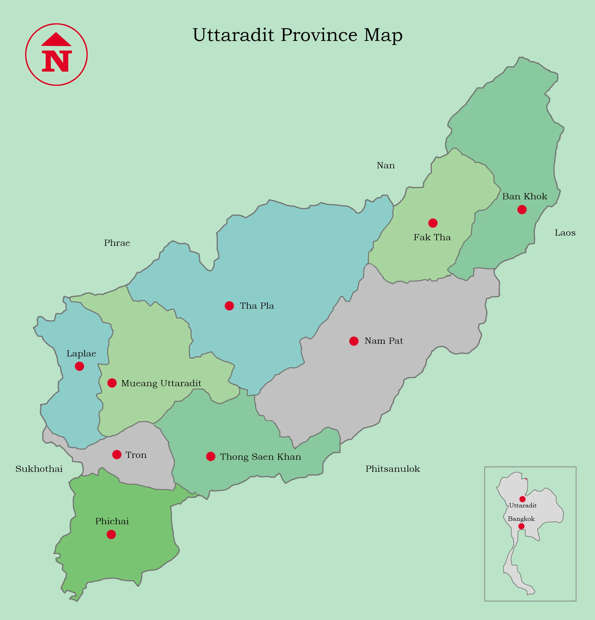 Uttaradit Province Map
