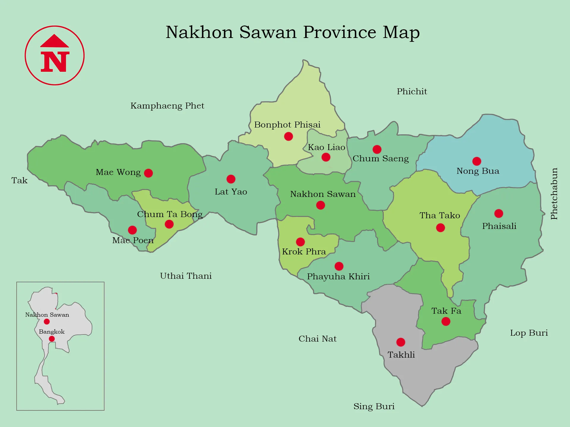 Nakhon Sawan Province Map