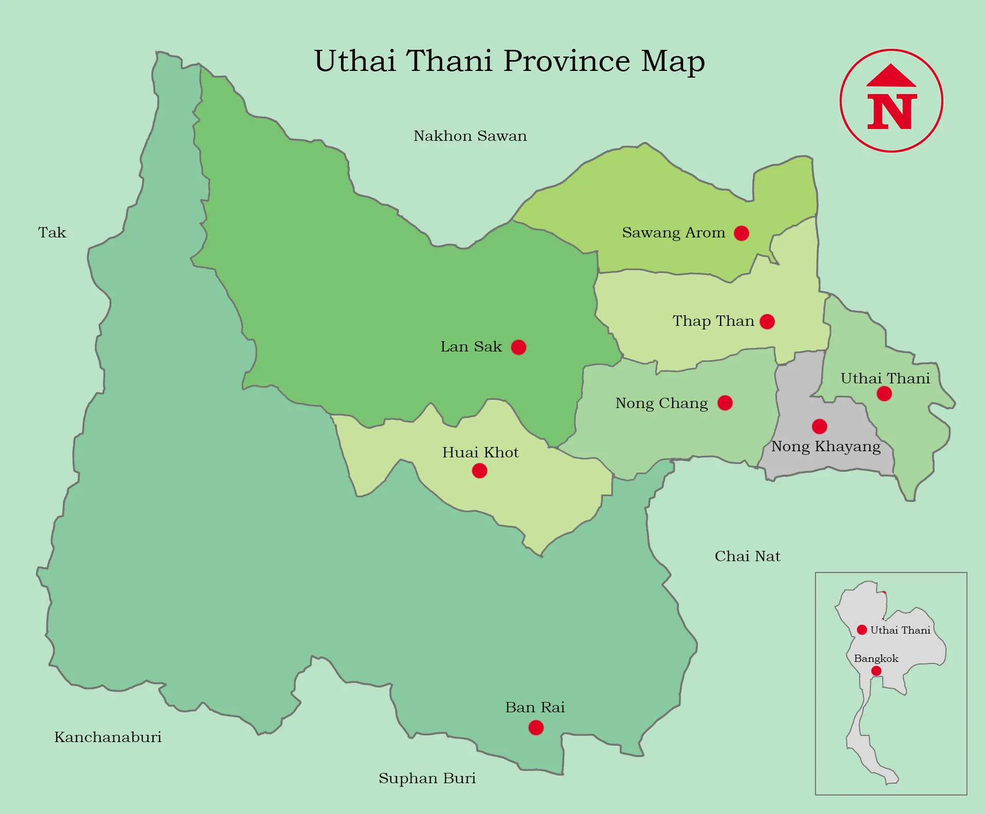 Uthai Thani Province Map